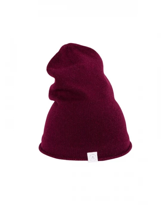 Foto van product CASH-MERE.CH Muts bordeaux / wit