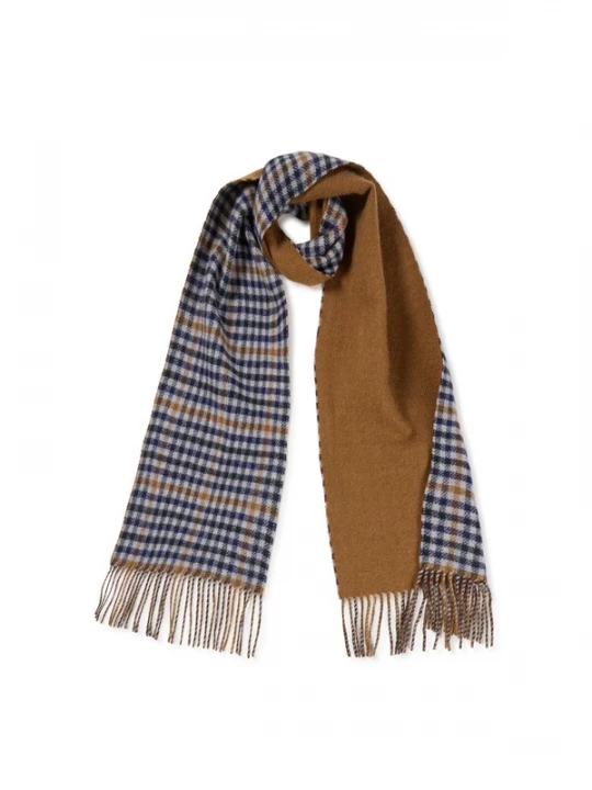 Foto van product CASH-MERE.CH Sjaal camel / lichtbeige / navy