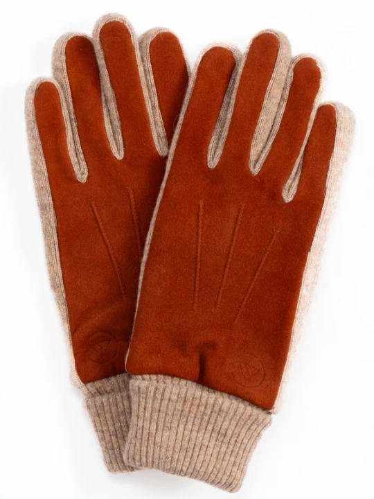 Foto van product CASH-MERE.CH Vingerhandschoenen beige / bruin