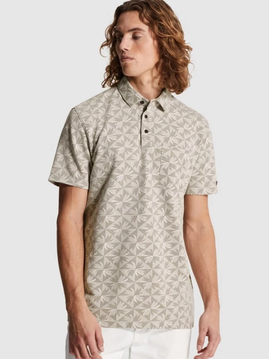 Foto van product CAST IRON Shirt 'Polo shirt in a cotton blend with chest pocket' crème
