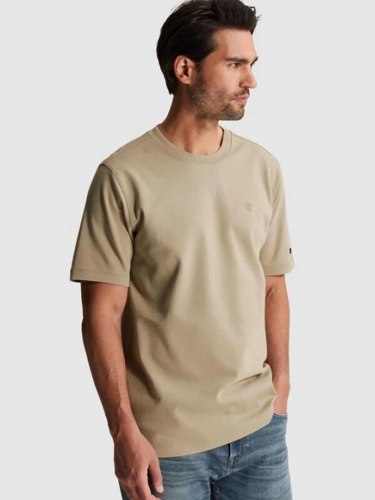 Foto van product CAST IRON Shirt 'T-shirt in interlock jersey with crew neck' beige gemêleerd