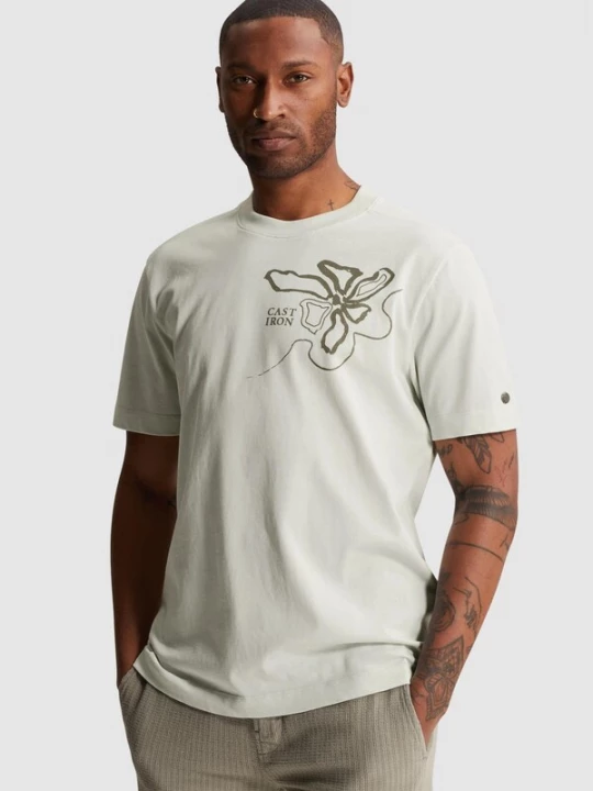 Foto van product CAST IRON Shirt 'T-shirt in jersey with artwork' offwhite