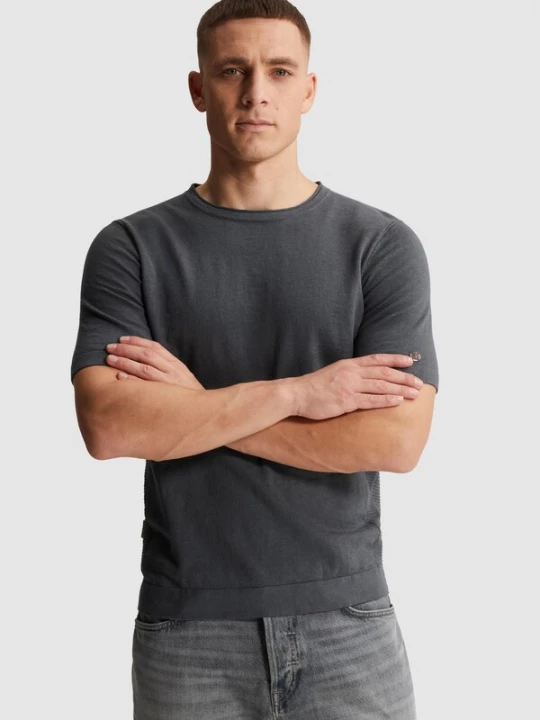 Foto van product CAST IRON Shirt 'T-shirt in slub cotton' antraciet