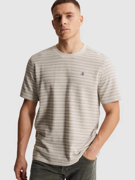 Foto van product CAST IRON Shirt 'T-shirt with stripe texture' grijs