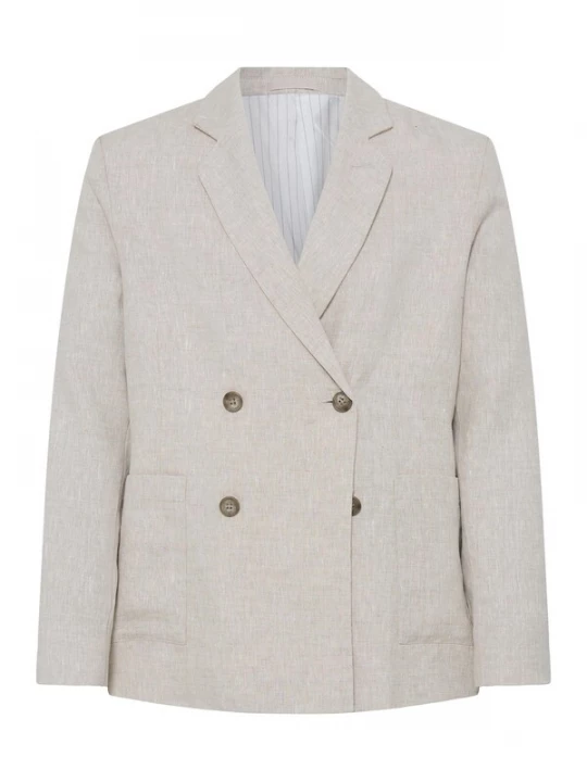 Foto van product Casual Friday Business-colbert ' CFEdlund Linen ' beige gemêleerd