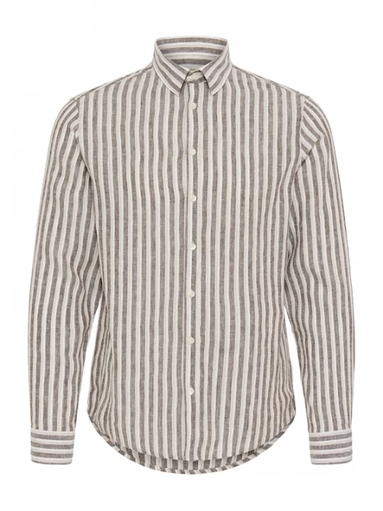 Foto van product Casual Friday Overhemd cappuccino / bruin gemêleerd / wit