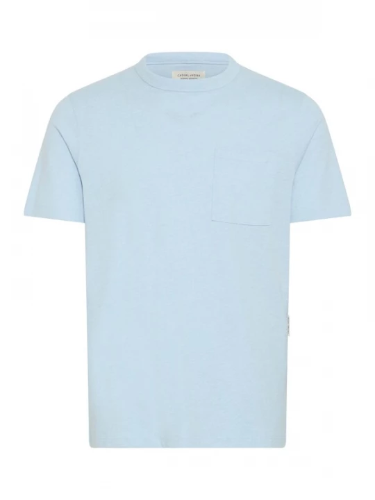 Foto van product Casual Friday Shirt ' CFJASPER mélange tee with chest pocket ' blauw gemêleerd