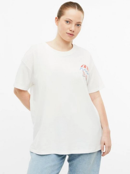 Foto van product casual katoenen shirt met print QS wit