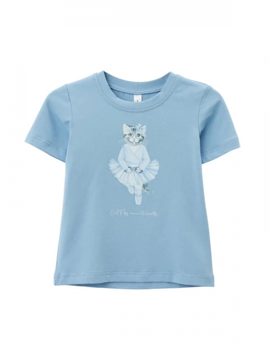 Foto van product Cat e Lolette Shirt 'Ballerina Cat' lichtblauw