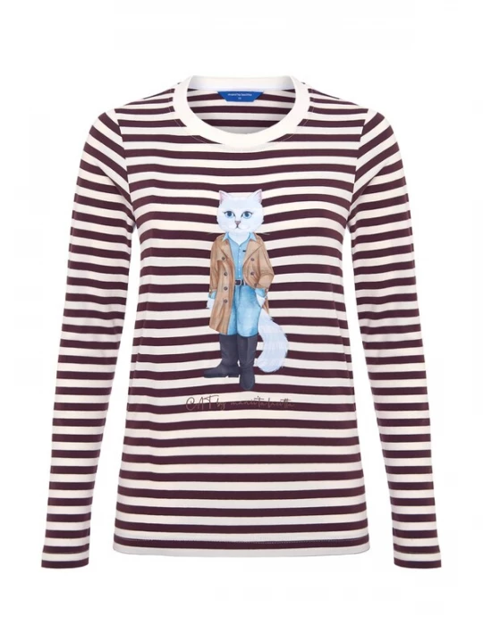 Foto van product Cat e Lolette Shirt 'Cat in Trench' bruin