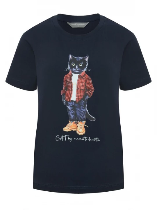Foto van product Cat e Lolette Shirt 'Country Cat' blauw