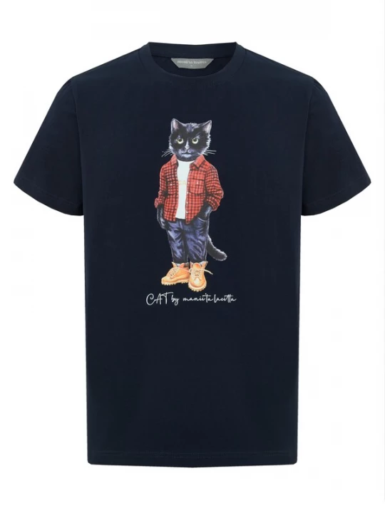 Foto van product Cat e Lolette Shirt 'Country Cat' blauw