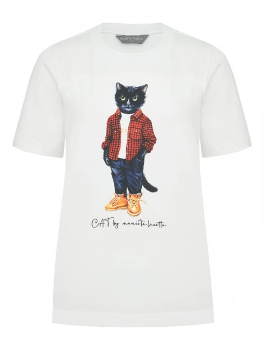 Foto van product Cat e Lolette Shirt 'Country Cat' wit