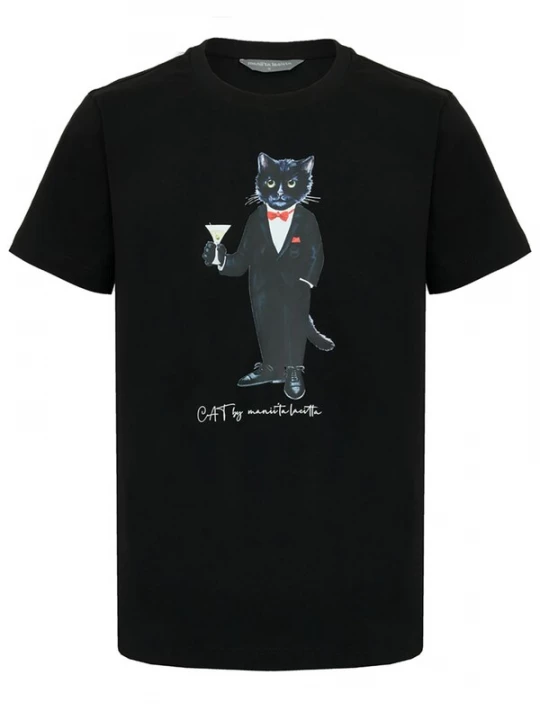 Foto van product Cat e Lolette Shirt 'Dandy Cat' zwart