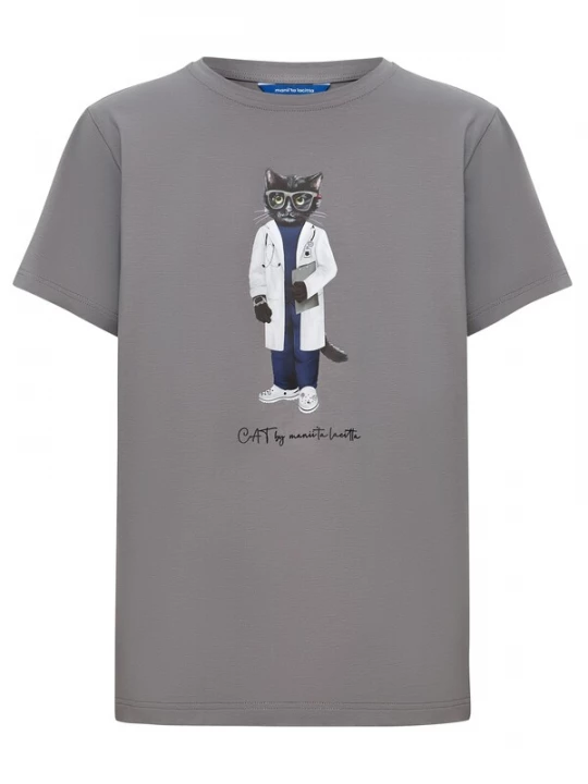 Foto van product Cat e Lolette Shirt 'Doctor Cat' grijs