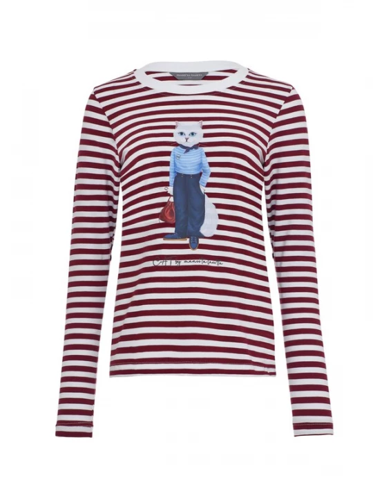 Foto van product Cat e Lolette Shirt 'Mariner Cat' bourgogne