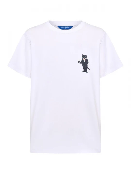 Foto van product Cat e Lolette Shirt 'Mini Dandy Cat' wit