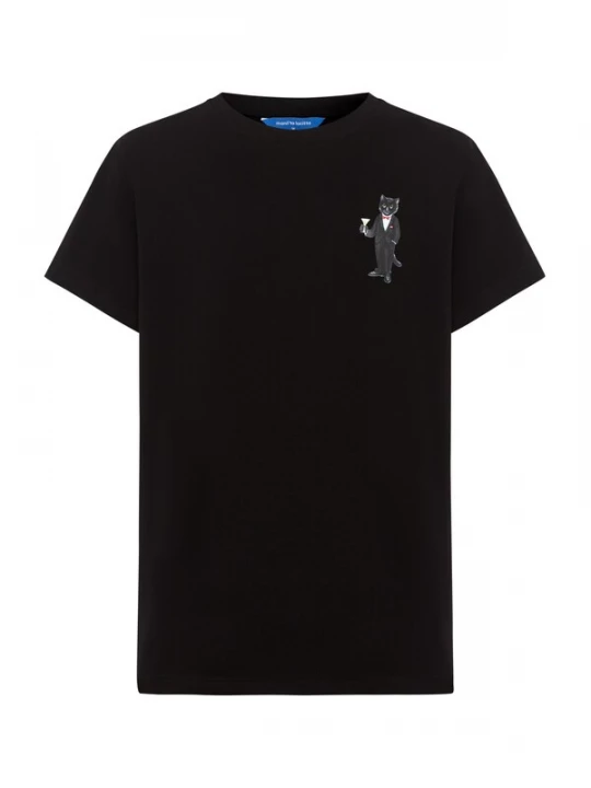 Foto van product Cat e Lolette Shirt 'Mini Dandy Cat' zwart