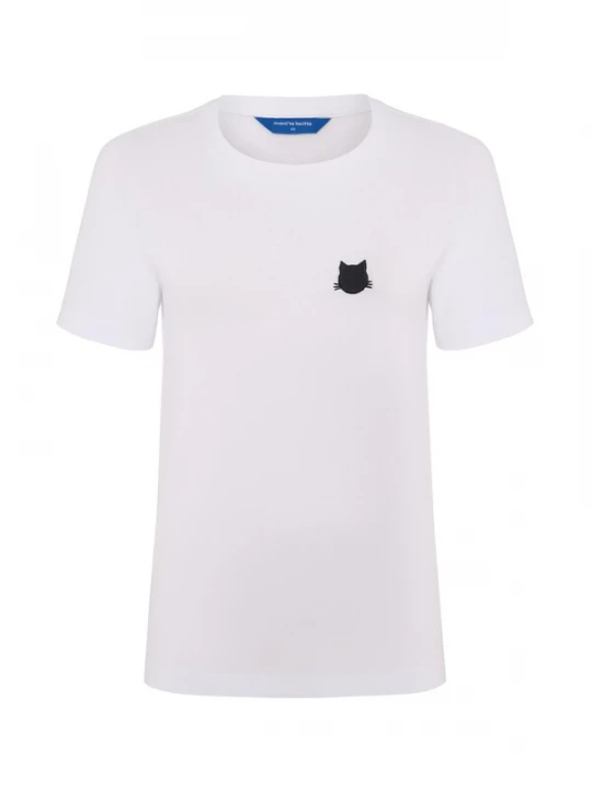 Foto van product Cat e Lolette Shirt 'Mini Meow Cat' wit