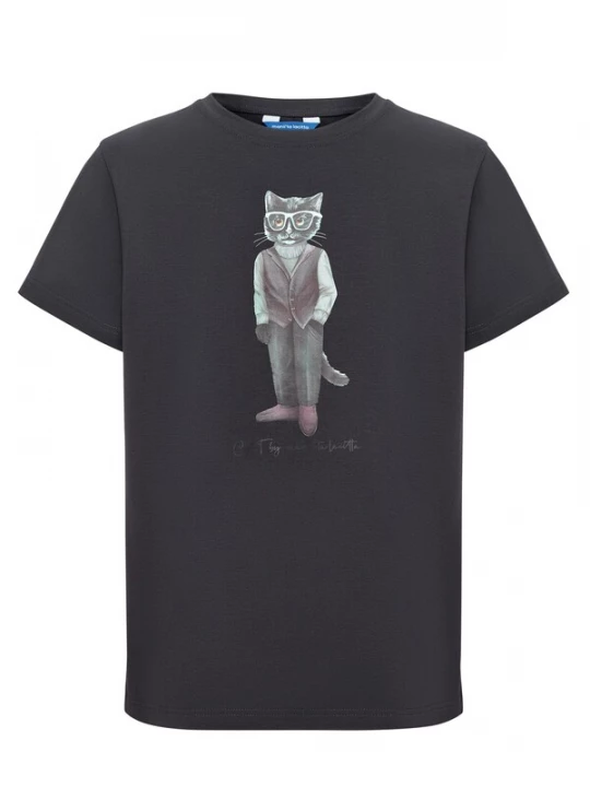 Foto van product Cat e Lolette Shirt 'Minimalist Cat' grijs