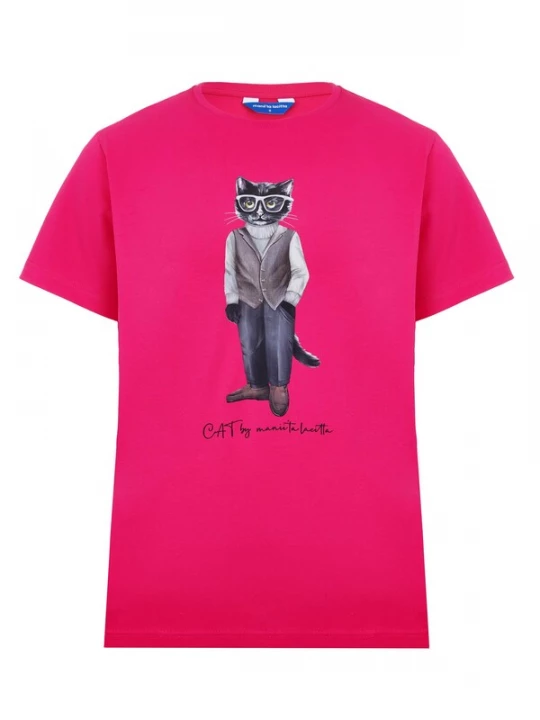 Foto van product Cat e Lolette Shirt 'Minimalist Cat' pink