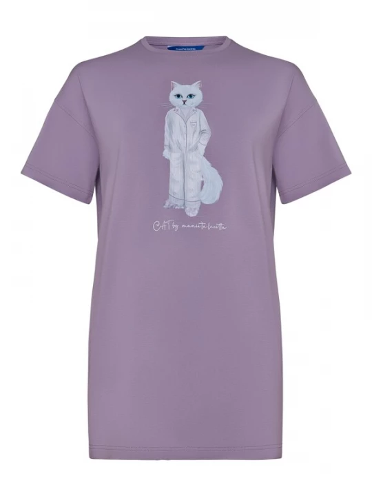 Foto van product Cat e Lolette Shirt 'Pajamas Cat' lila