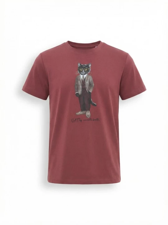 Foto van product Cat e Lolette Shirt 'Professor Cat' rood