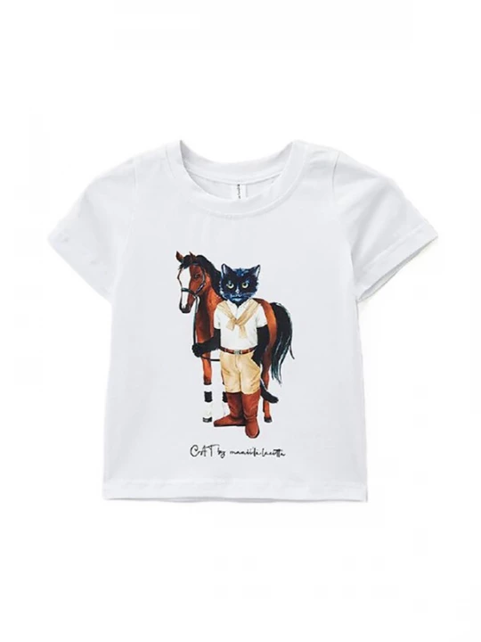 Foto van product Cat e Lolette Shirt 'Rider Cat' wit