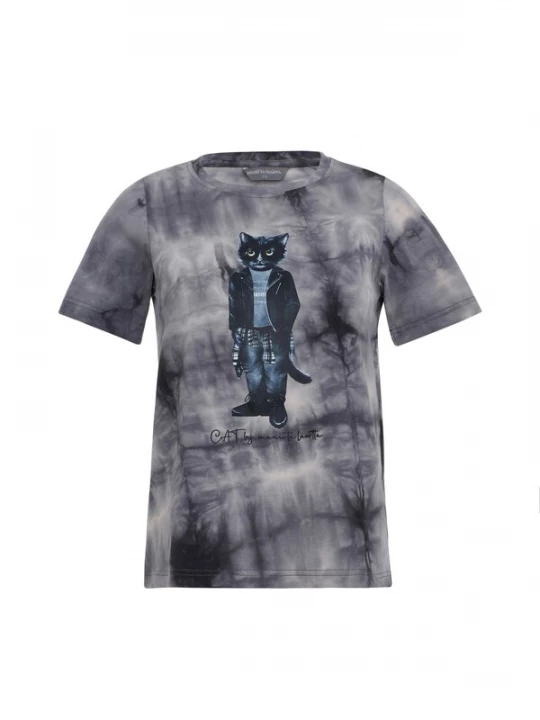 Foto van product Cat e Lolette Shirt 'Rocker Cat' grijs