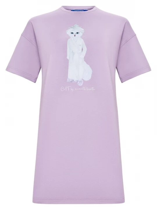 Foto van product Cat e Lolette Shirt 'Spa cat' lila