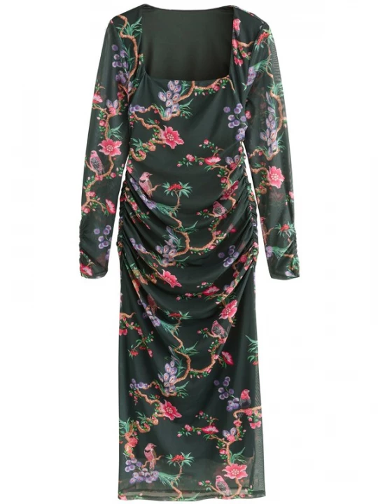 Foto van product Cath Kidston Jurk bruin / donkergroen / lichtlila / pink