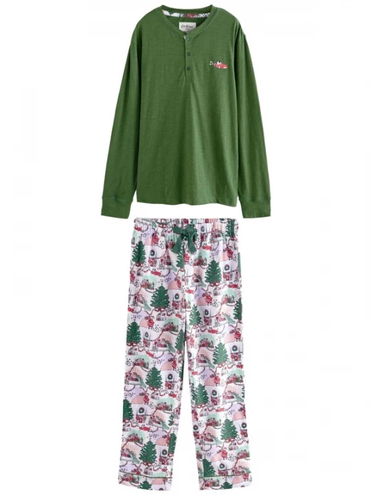 Foto van product Cath Kidston Pyjama lang groen / lila / rood / wit
