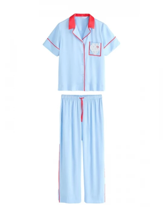 Foto van product Cath Kidston Pyjama lichtblauw / rood / wit