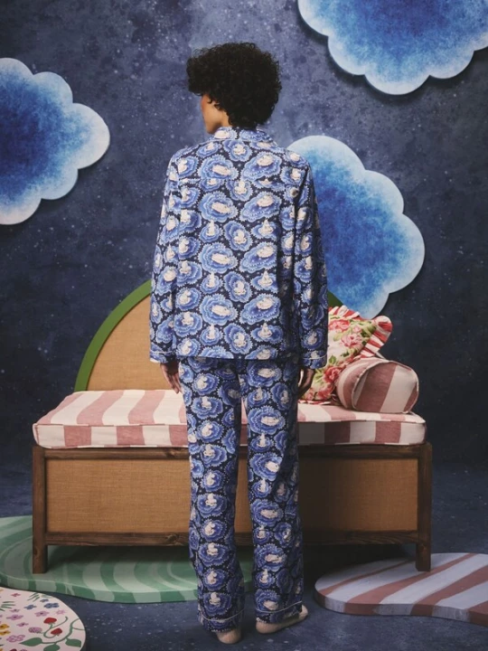 Foto van product Cath Kidston Pyjama 'Moomins' blauw / nachtblauw / wit