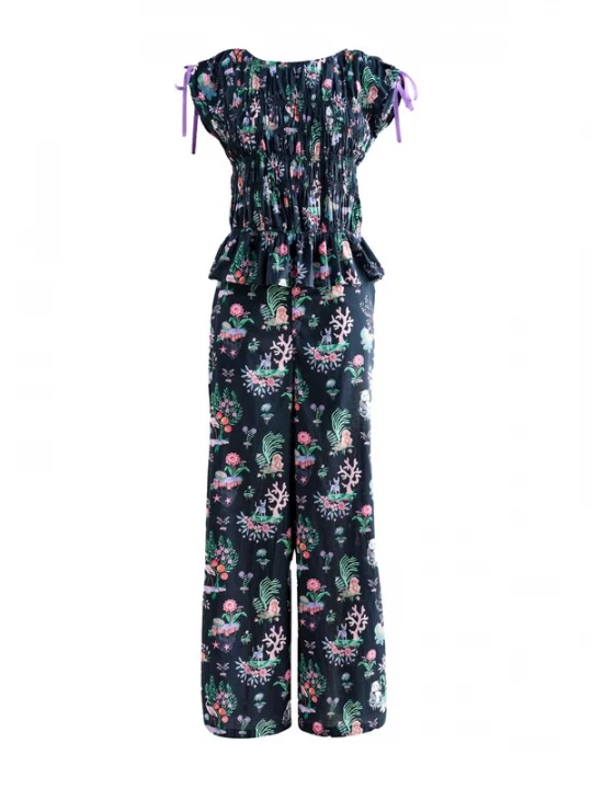 Foto van product Cath Kidston Shirt lichtblauw / groen / rosa / zwart