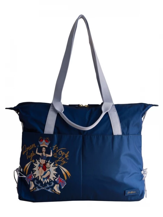 Foto van product Cath Kidston Shopper lichtbeige / navy / cognac / rood