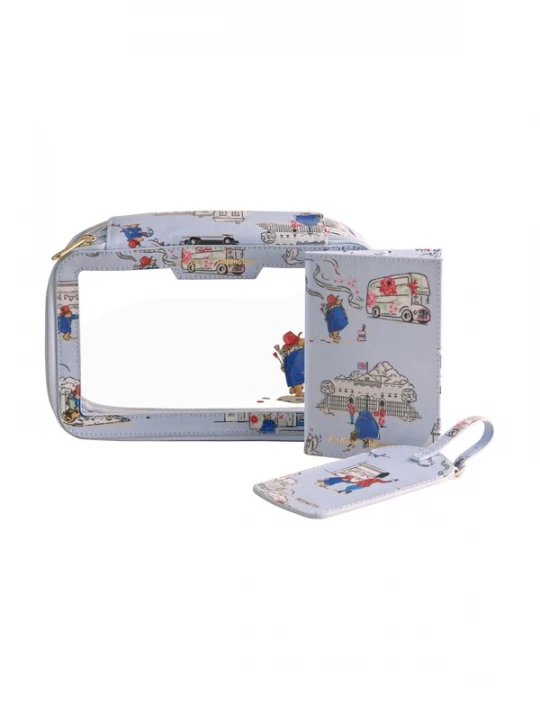 Foto van product Cath Kidston Toilettas 'Paddington London' blauw / lichtblauw / rood / transparant