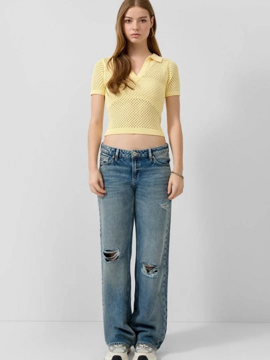 Foto van product Catie jeans / Slim Fit / Halfhoog / Wijde pijpen QS blauw