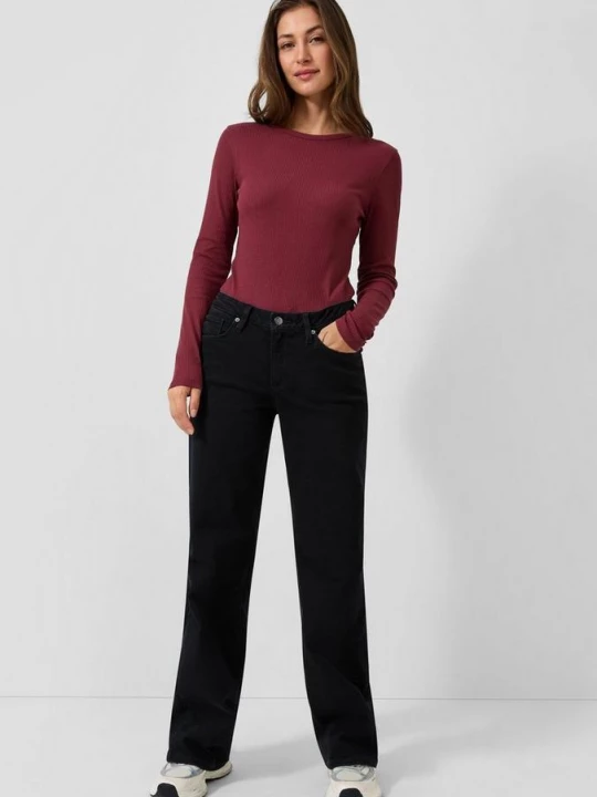 Foto van product Catie jeans / Slim Fit / Halfhoog / Wijde pijpen / Superstretch QS zwart