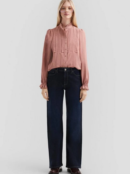 Foto van product Catie jeans / Slim Fit / Hoge taille / Wijde pijpen / Superstretch QS blauw