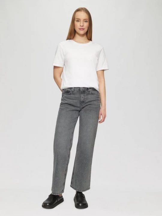 Foto van product Catie jeans / slim fit / hoog model / wijde pijp QS grijs
