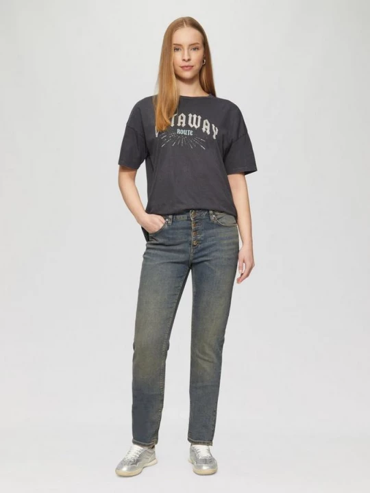 Foto van product Catie jeans / slim fit / mid rise / smalle pijp / knoopsluiting QS blauw