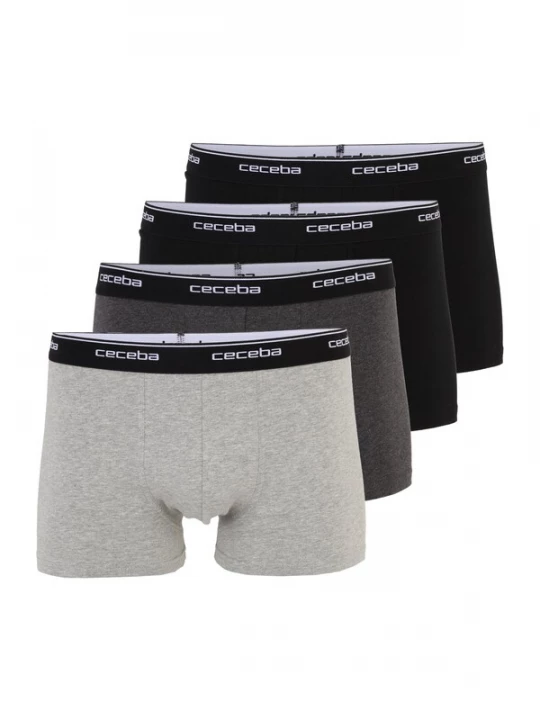 Foto van product CECEBA Boxershorts grijs gemêleerd / zwart