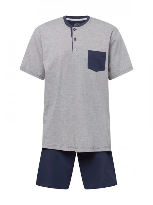 Foto van product CECEBA Pyjama kort navy / grijs gemêleerd