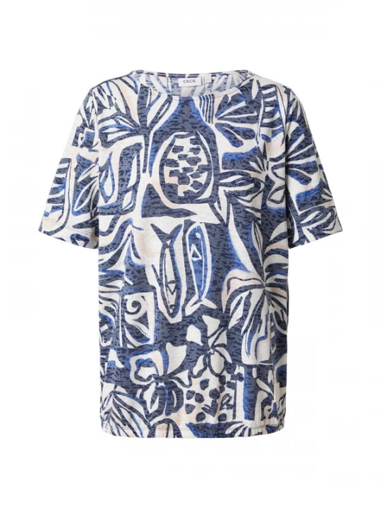 Foto van product CECIL Shirt ivoor / lichtblauw / donkerblauw