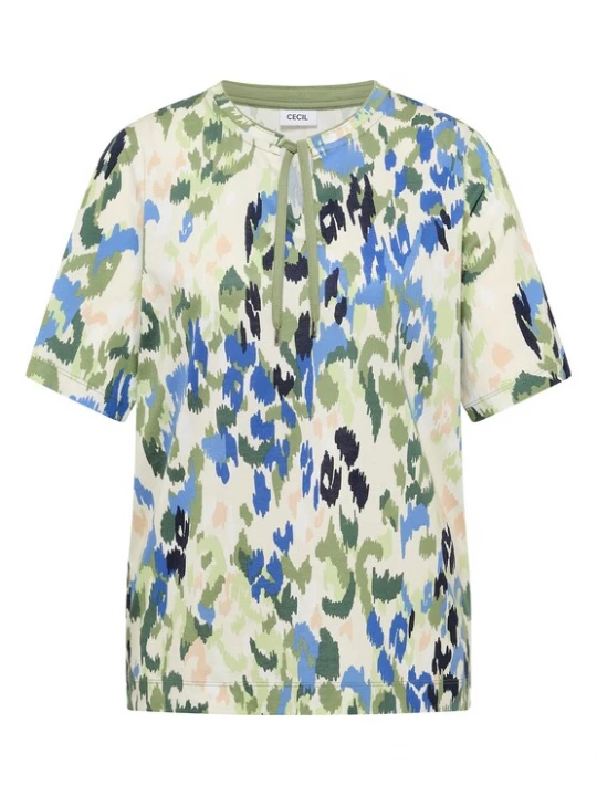Foto van product CECIL Shirt lichtbeige / navy / royal blue / koningsblauw / olijfgroen