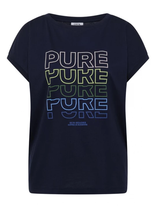 Foto van product CECIL Shirt 'Pure' lichtblauw / donkerblauw / lichtgroen / wit