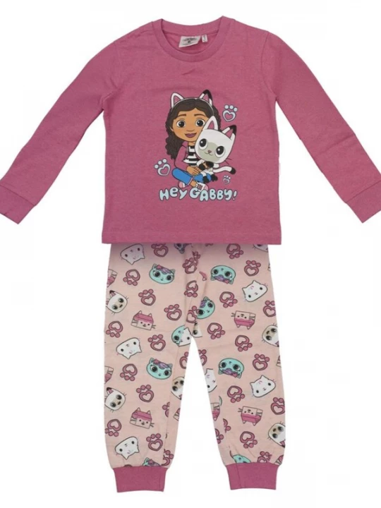 Foto van product Cerdá Nachtkledij 'Gabby’s Dollhouse Pyjama Set Kids – Pink – Long Sleeve Sleepwear with Pants' kersrood Cerda