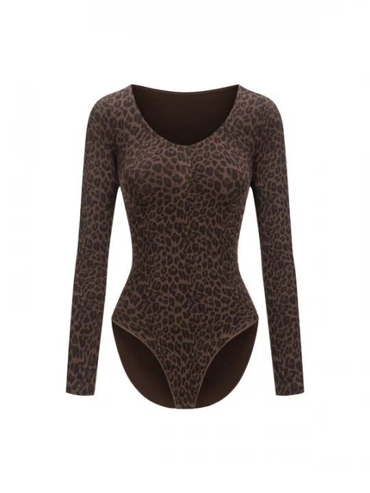 Foto van product cfab Shapingbody 'Bodysuit Sculpting Shapewear Longsleeve mit Slip' bruin gemêleerd