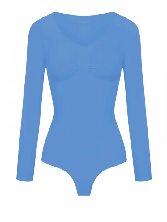Foto van product cfab Shapingbody 'Bodysuit Sculpting Shapewear Longsleeve mit String' cyaan blauw